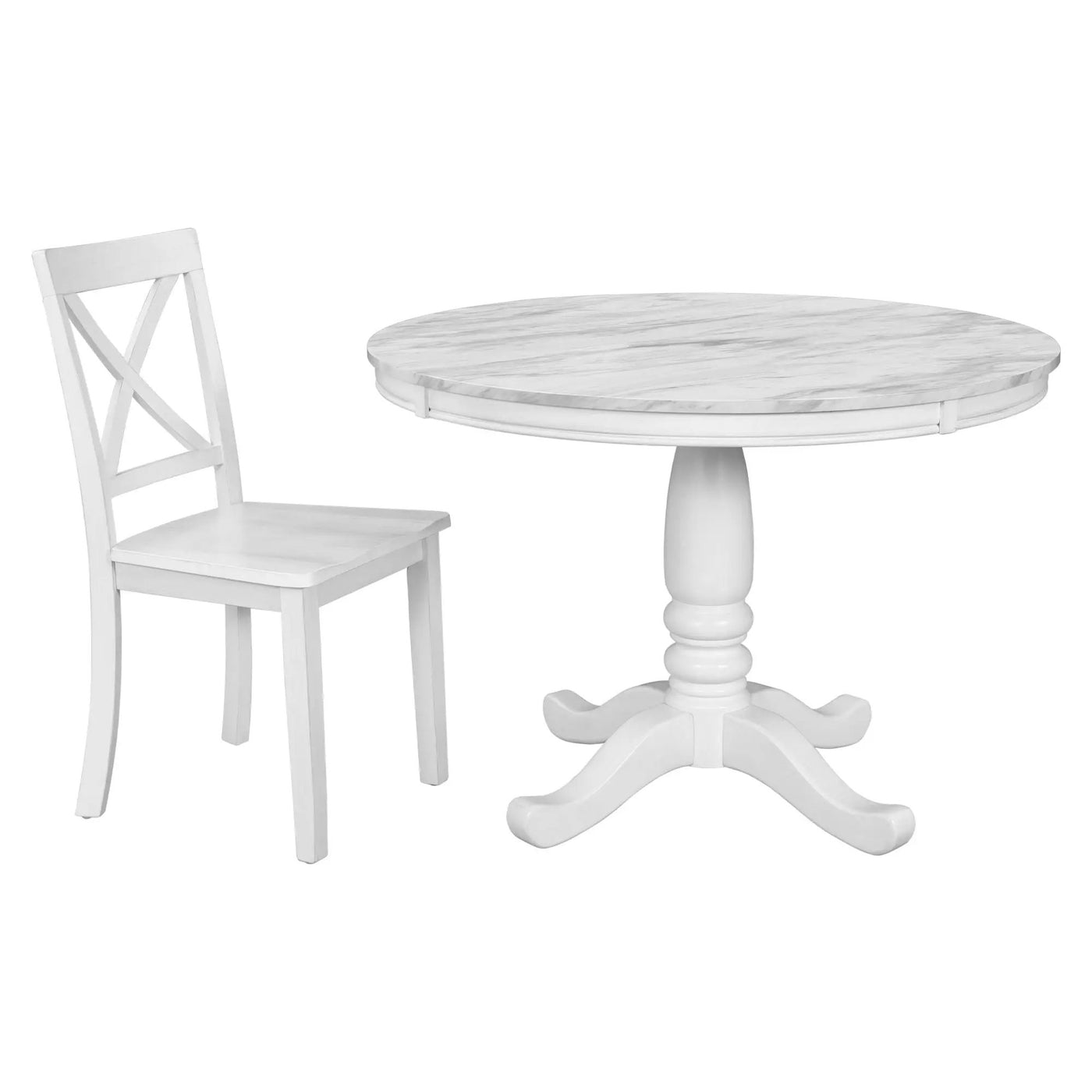 5 Pieces Dining Table And Chairs Set For 4 Persons, Kitchen Room Solid Wood Table With 4 Chairs by HouseOfZazla