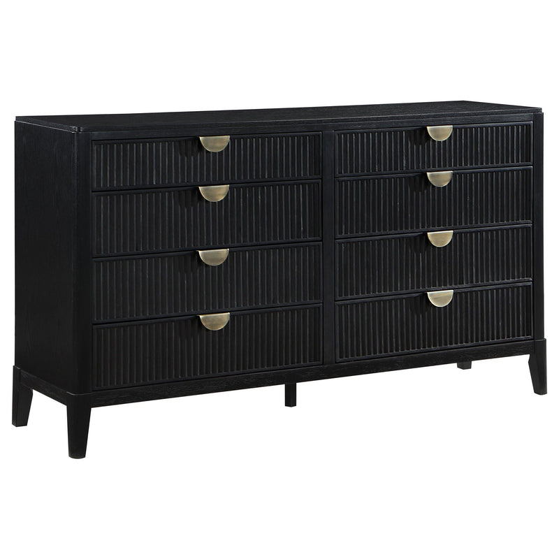 Mason - 8 Drawer Dresser With Fluted Design - Black by HouseOfZazla