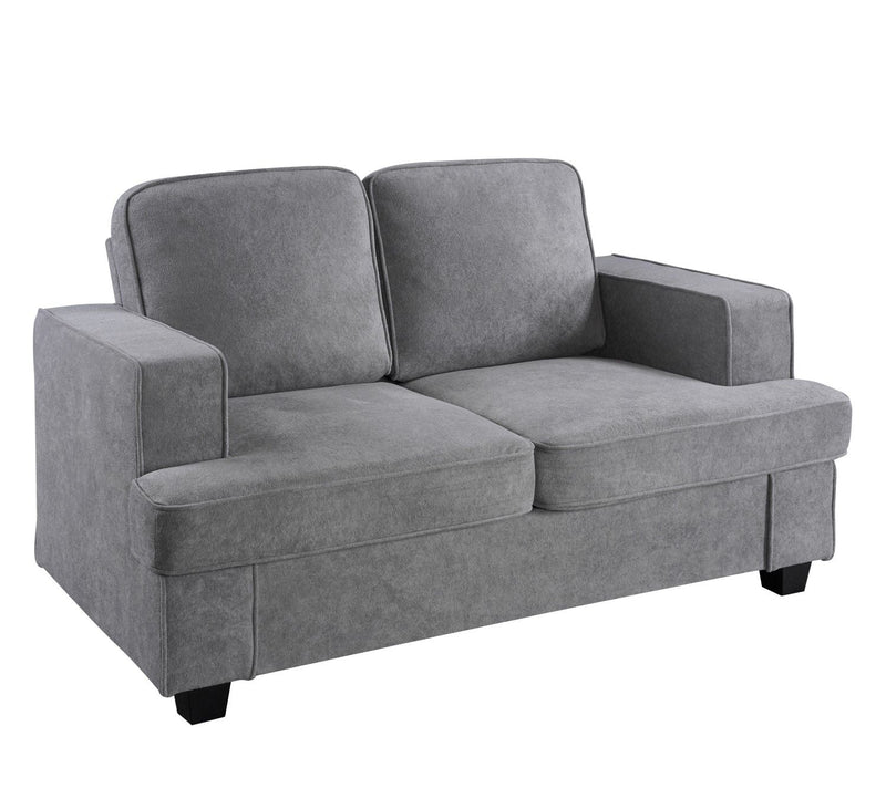 Modern Loveseat, Comfortable 2 Seater Couch With Deep Seating, Loose Back Cushions, Wide Arms by HouseOfZazla