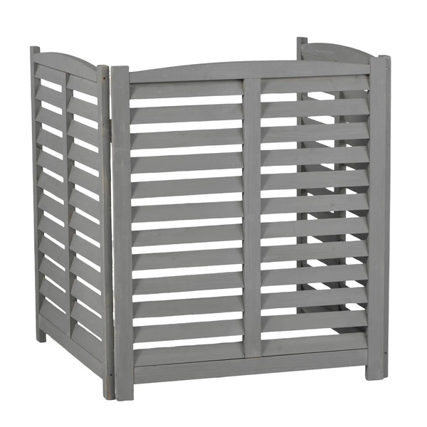 3 Panel Outdoor Wooden Air Conditioner Fence