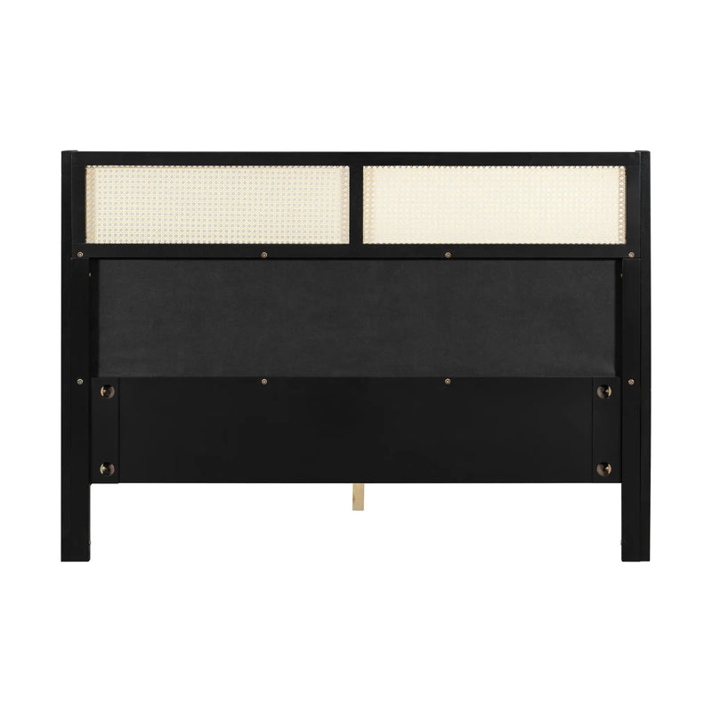 Queen Size Bed Frame with Plush Green Upholstered Headboard by HouseOfZazla