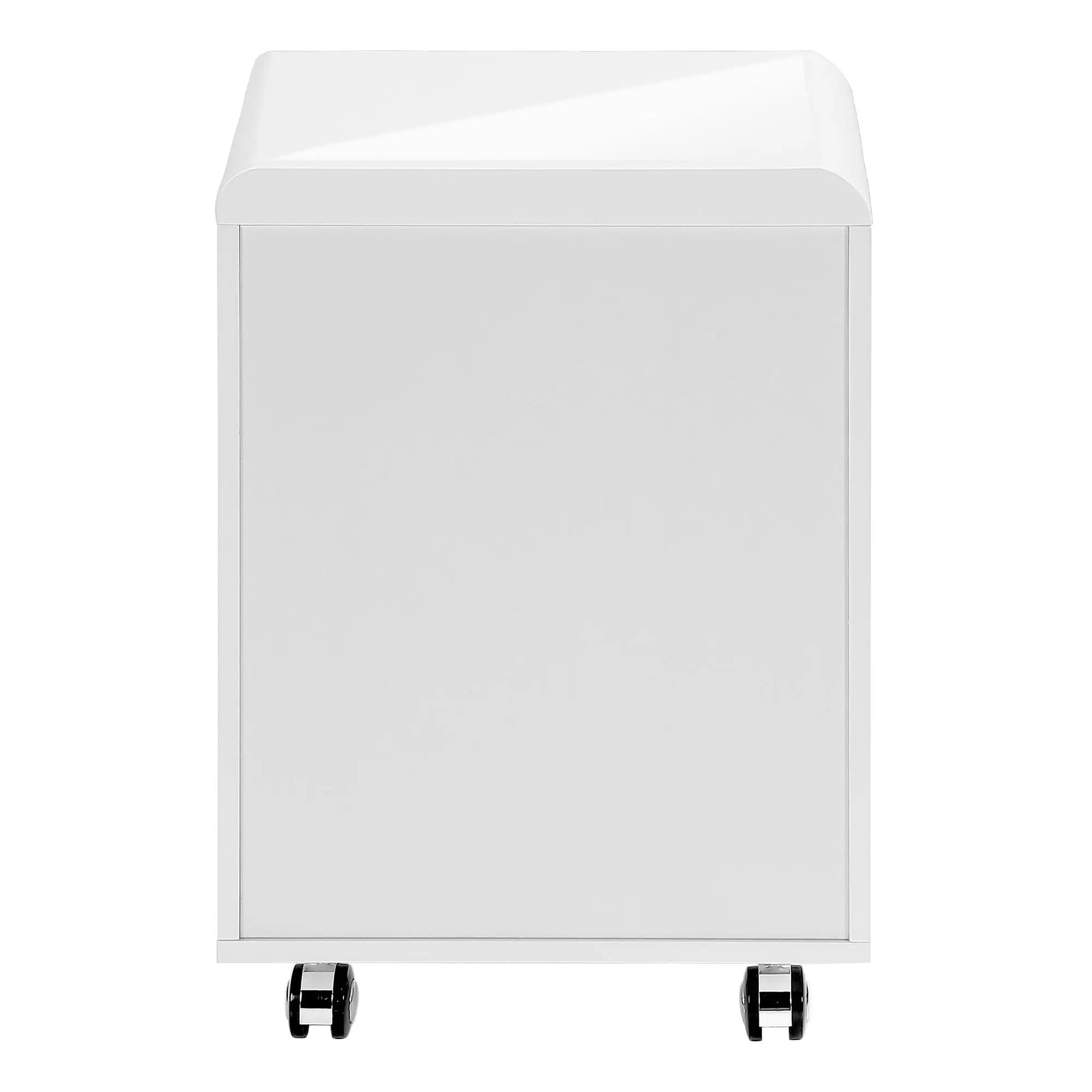 File Cabinet, Rolling Mobile, Storage Drawers, Printer Stand, Office, Work, Glossy Contemporary, Modern - White by Unique Piece Furniture
