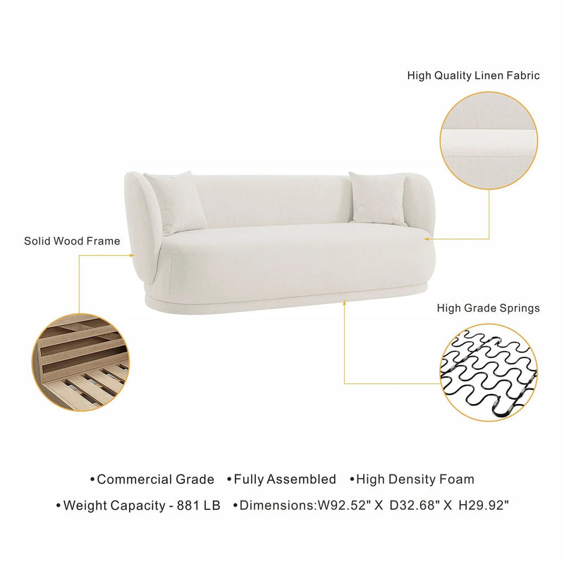 Siri - Upholstered Sofa - Cream by HouseOfZazla