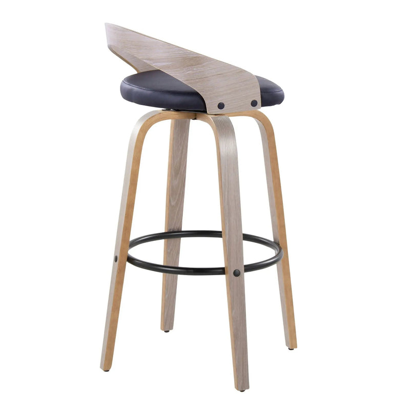 Grotto - Contemporary Fixed Height Barstool With Swivel With Round Footrest (Set of 2) by Unique Piece Furniture