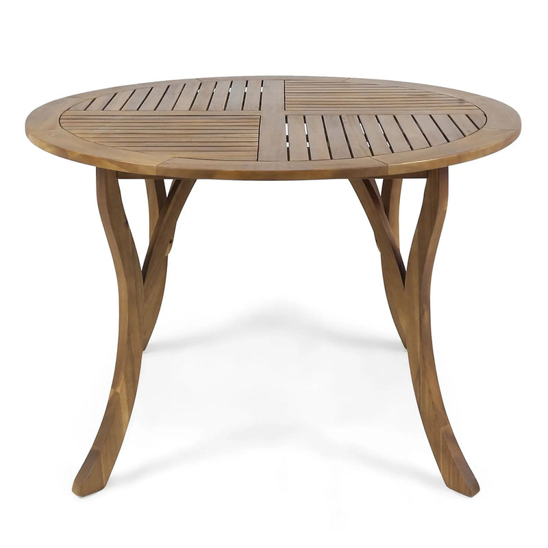 Hermosa Outdoor Acacia Wood Circular Dining Table by HouseOfZazla