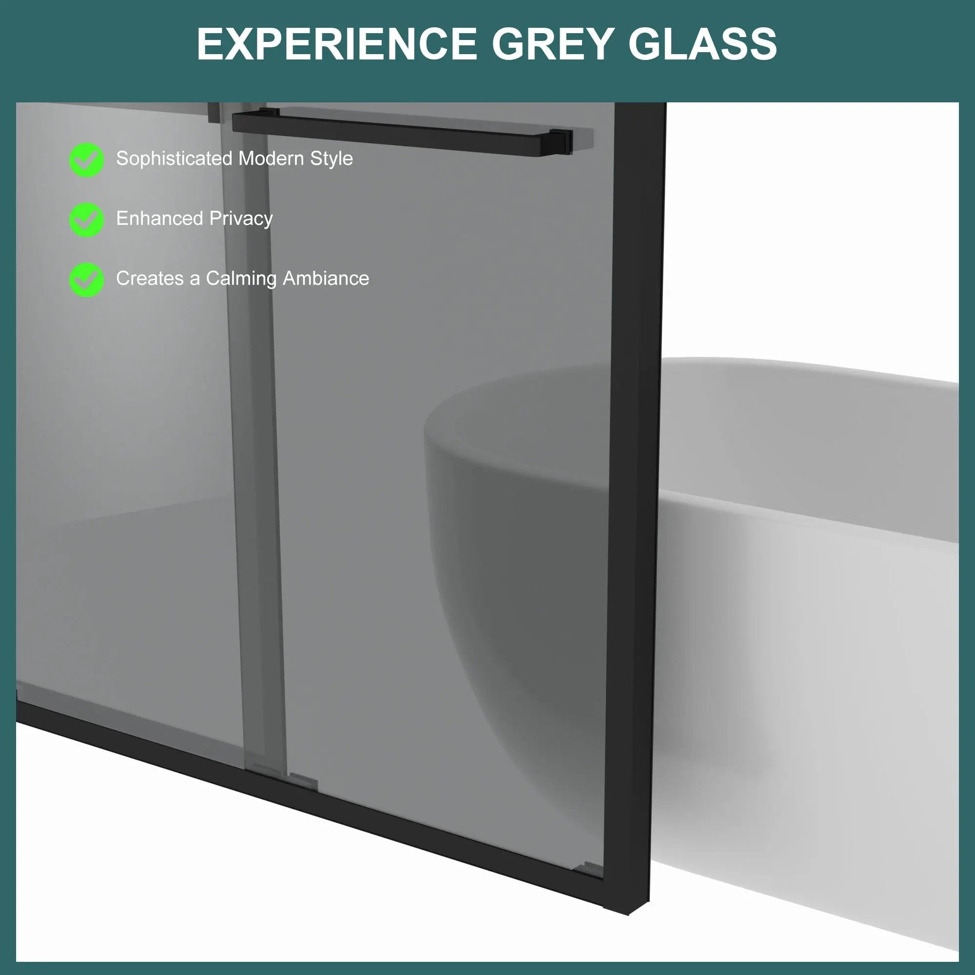 Double Sliding Glass Shower Door 8Mm Tempered Glass With Stainless Steel Frame - Matte Black by HouseOfZazla