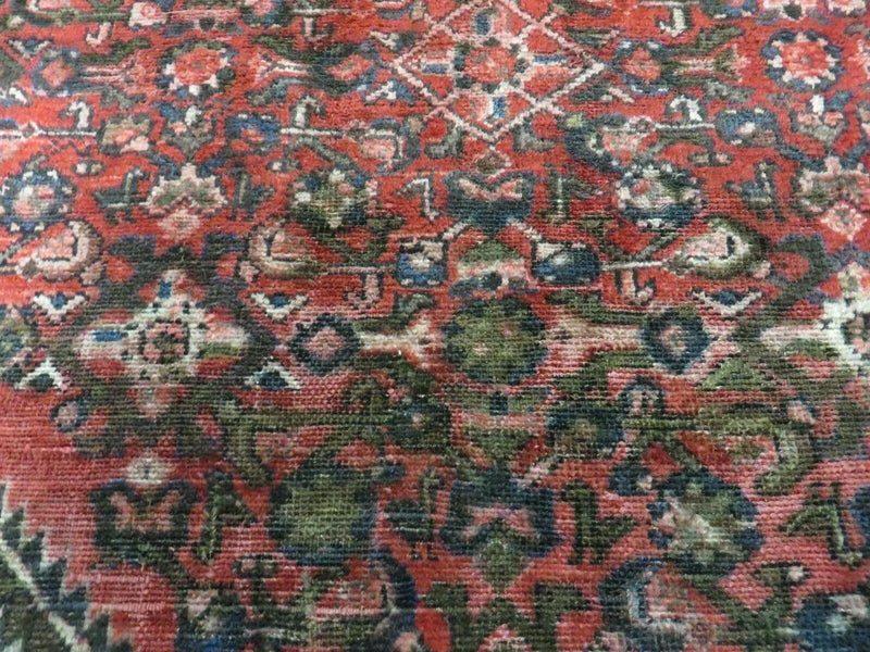 5' 6" X 10' Antique Handmade India Floral Oriental Wool Rug Veg Dyes Red Nice by Jewel Rugs