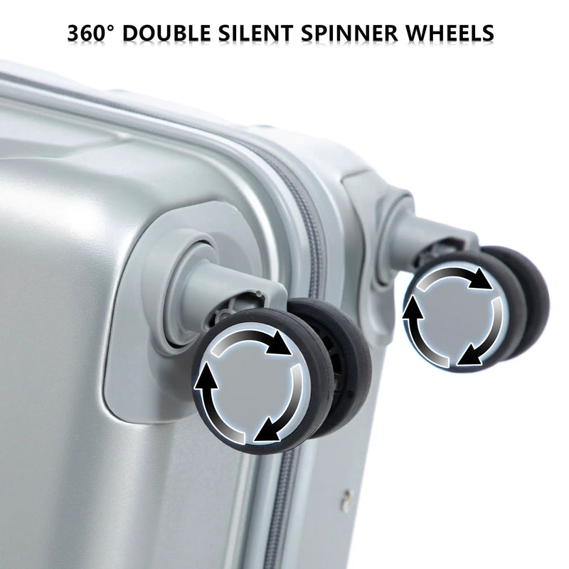3-Piece ABS Spinner Wheel Luggage Set with Combination Lock by HouseOfZazla