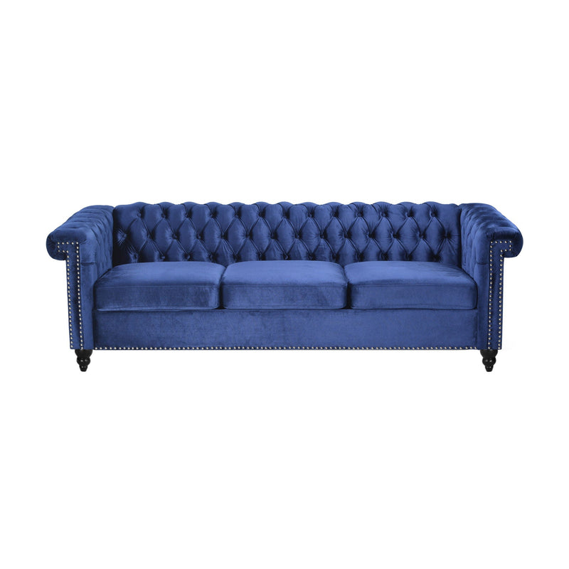 Chesterfield Style 3 Seater Sofa With Deep Button Tufting by HouseOfZazla
