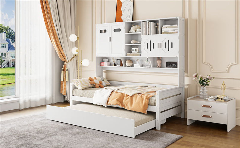 Daybed With All-In-One Cabinet And Shelf by HouseOfZazla