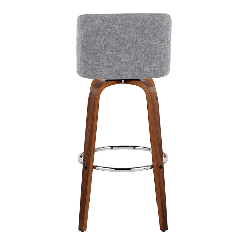 Toriano - Mid Century Modern Fixed Height, Barstool With Swivel With Round Footrest (Set of 2) by Unique Piece Furniture