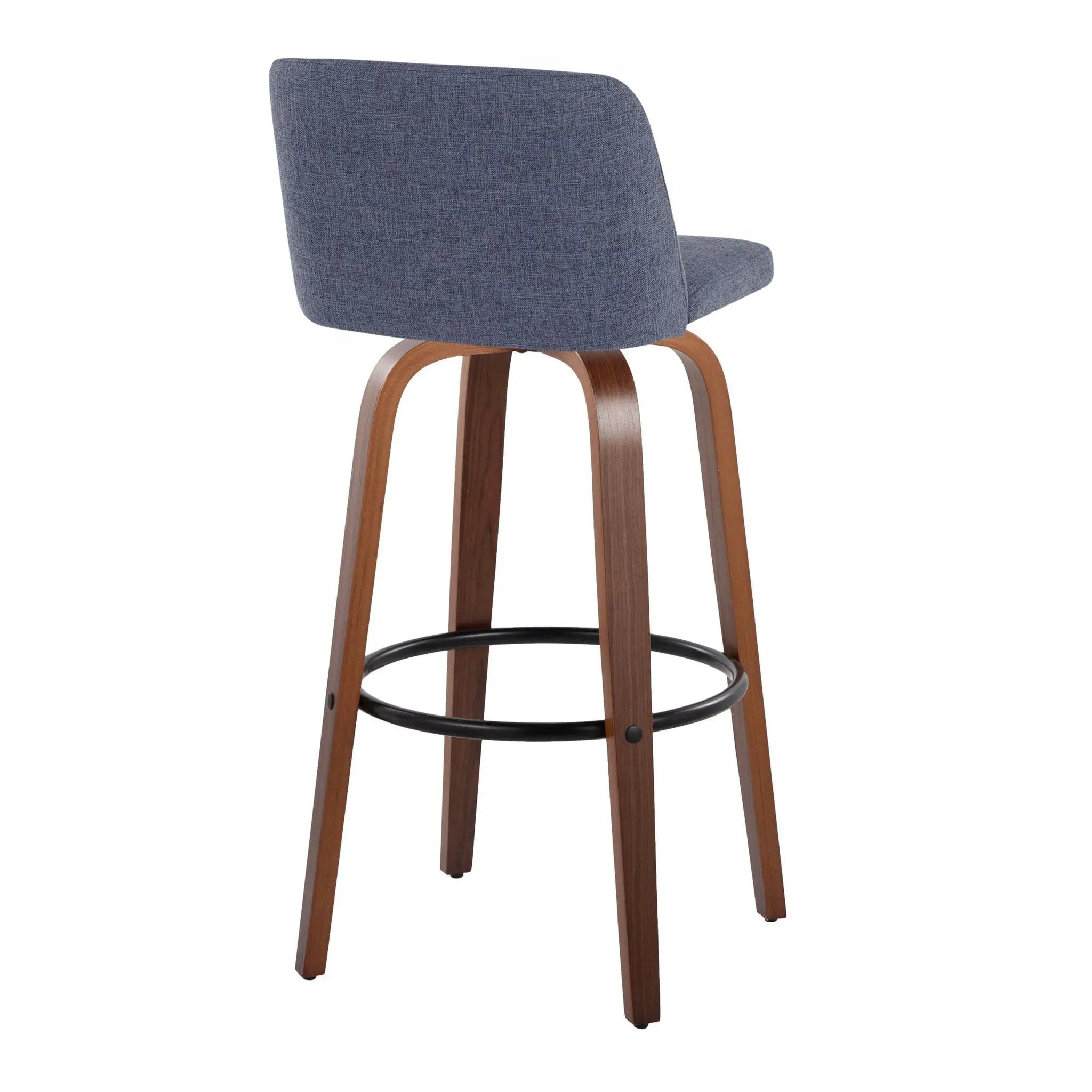 Toriano - Mid Century Modern Fixed Height Barstool Swivel And Round Footrest (Set of 2) by Unique Piece Furniture