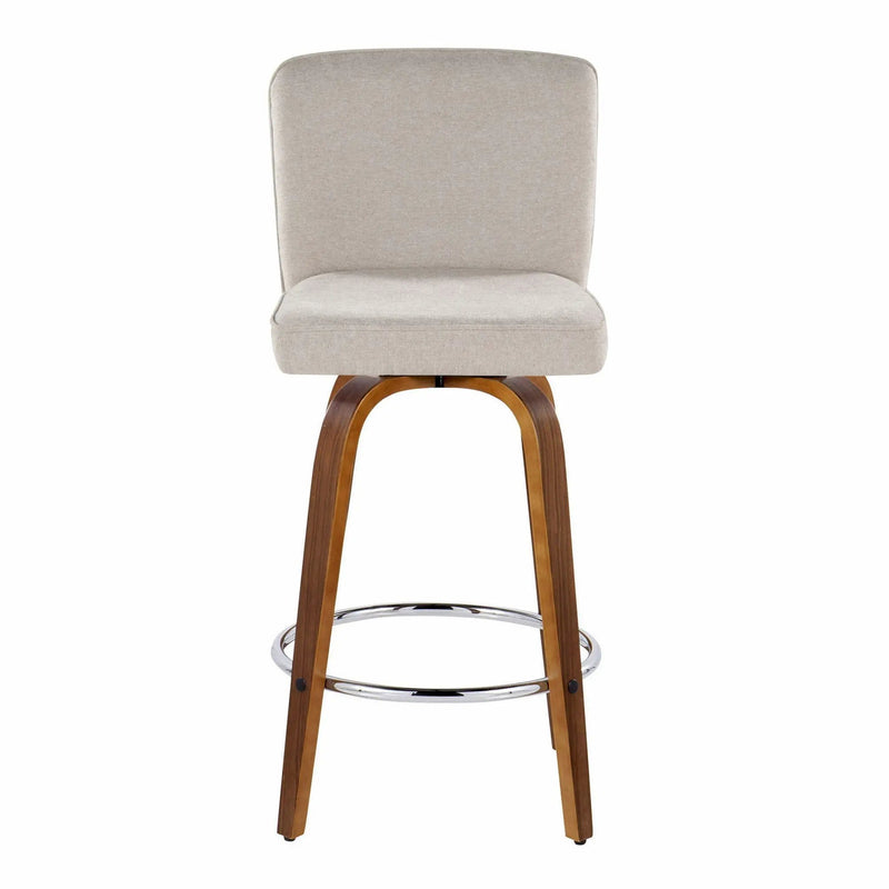 Henry - Contemporary Fixed Height Counter Stool With Swivel With Round Footrest (Set of 2) by HouseOfZazla