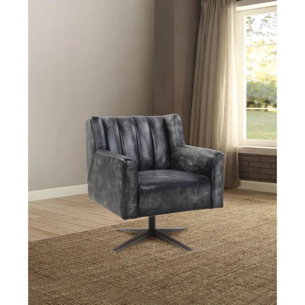 Brancaster - Office Chair - Vintage Black Top Grain Leather
