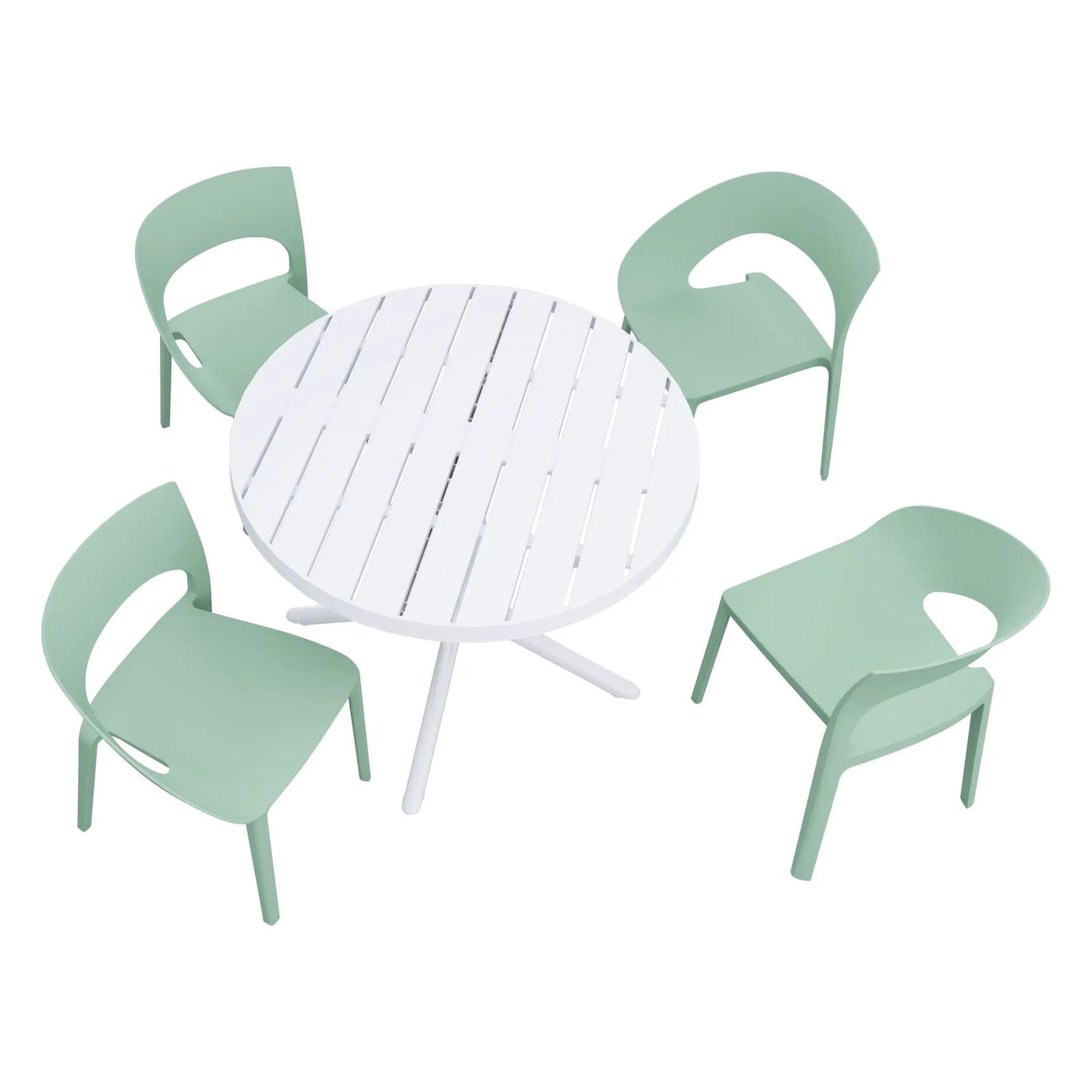 4 Piece Set Of Modern Designed Single Chairs With Round Table by Unique Piece Furniture