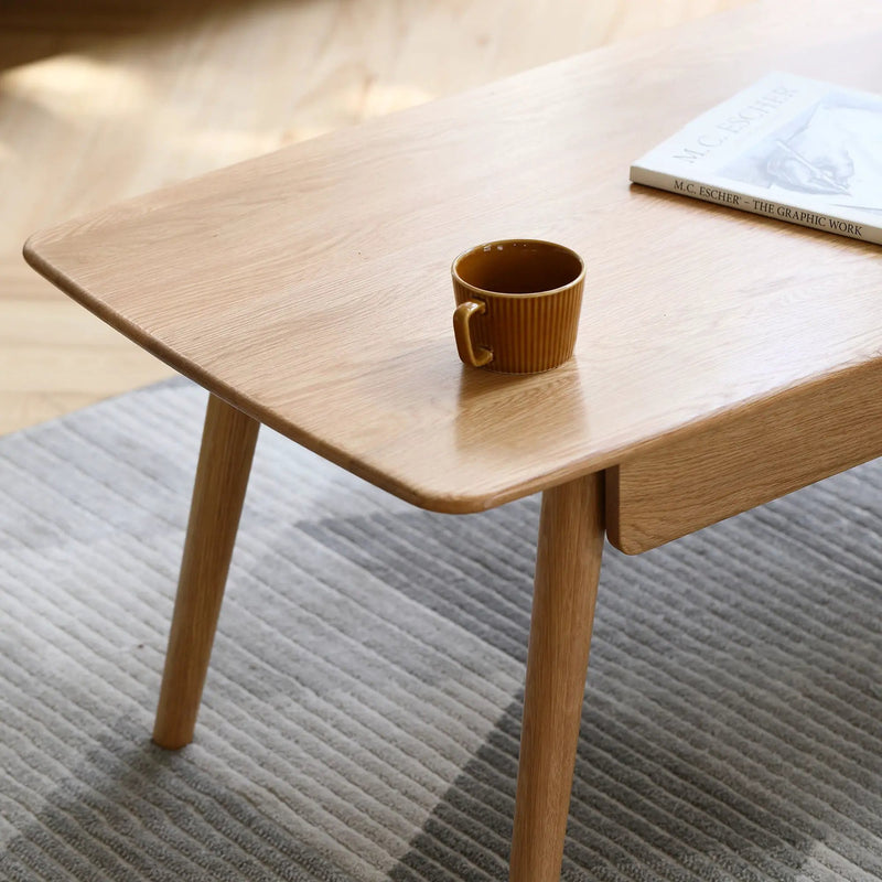 Low Table, Coffee Table With Storage Shelf - Natural by HouseOfZazla