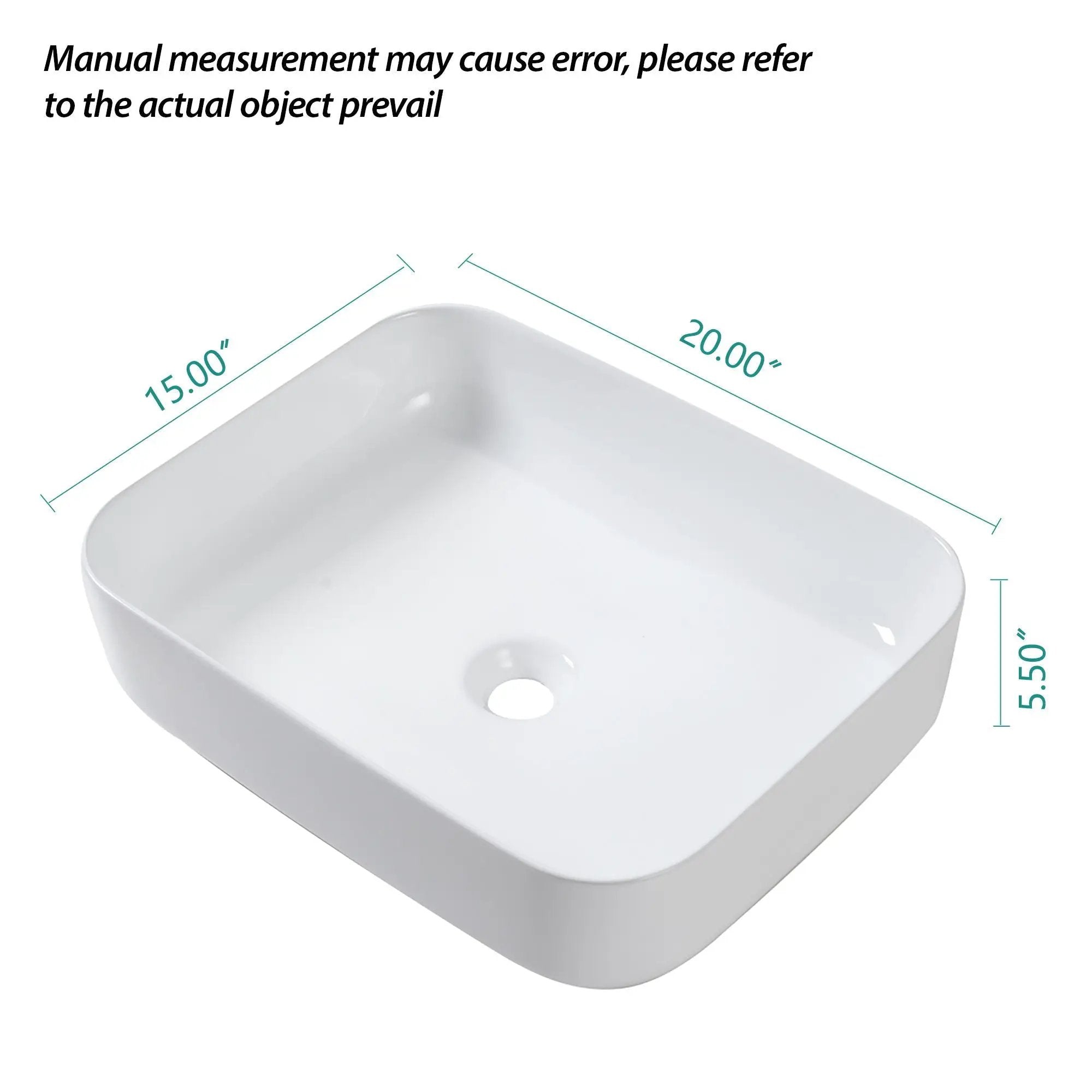 Rectangular Vessel Bathroom Sink, Modern - White by HouseOfZazla