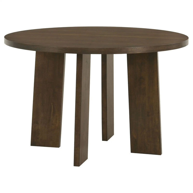 Strouse 47-inch Round Wood Dining Room Table Walnut by Unique Piece Furniture