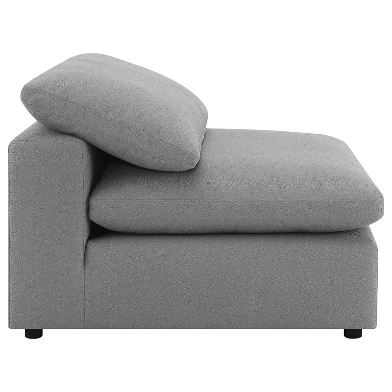 Segoura - Upholstered Armless Chair With Pillow Back, Living Room - Gray by HouseOfZazla