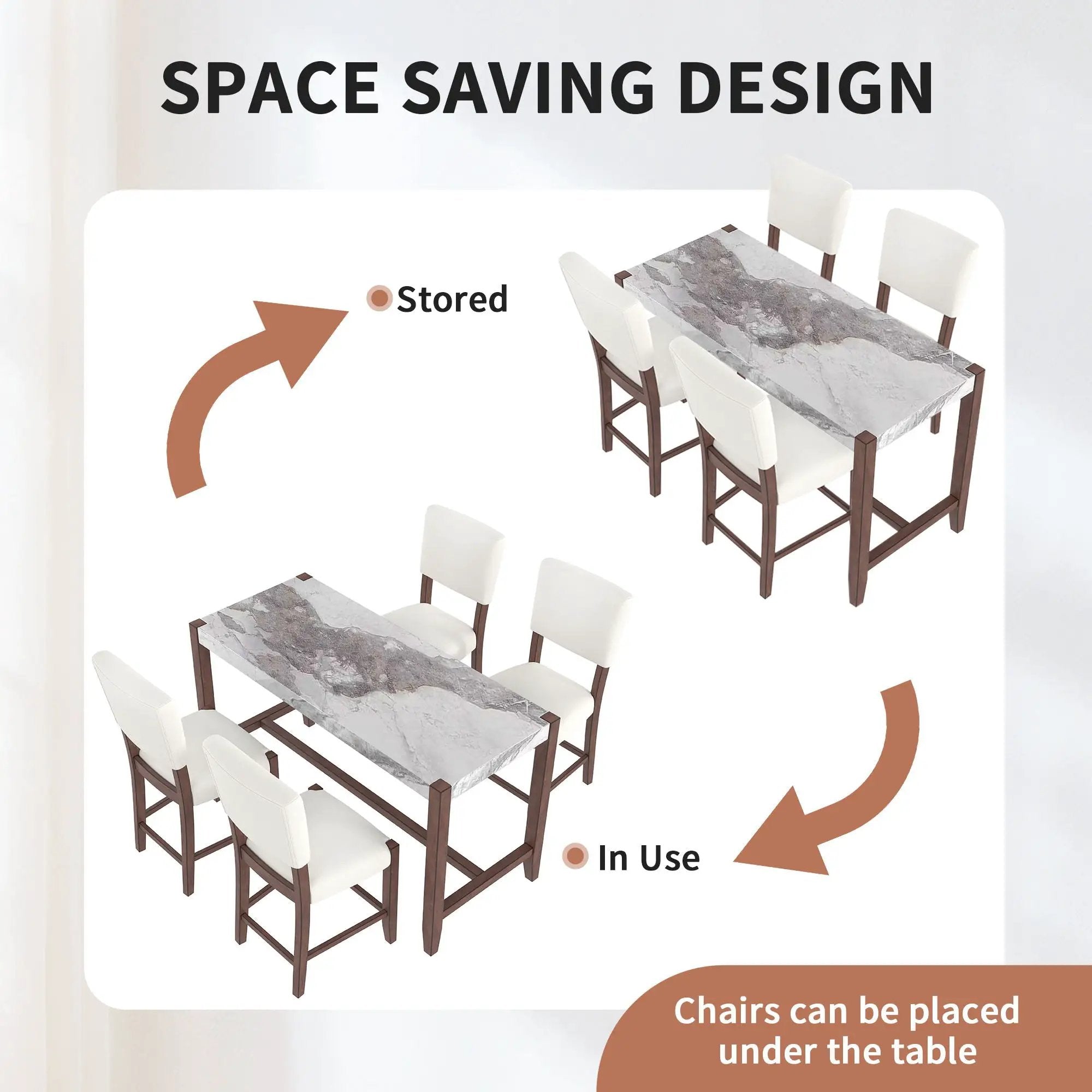 5 Piece Counter Height Dining Set With 4 Upholstered Chairs by Unique Piece Furniture