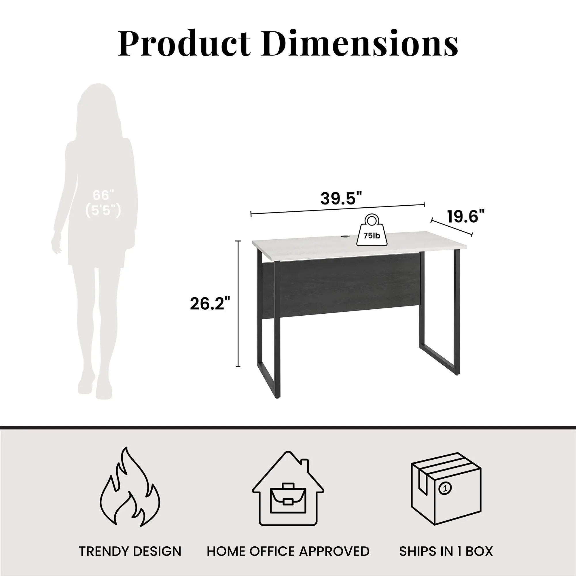 Sorina - Writing Desk - White / Light Oak by Unique Piece Furniture