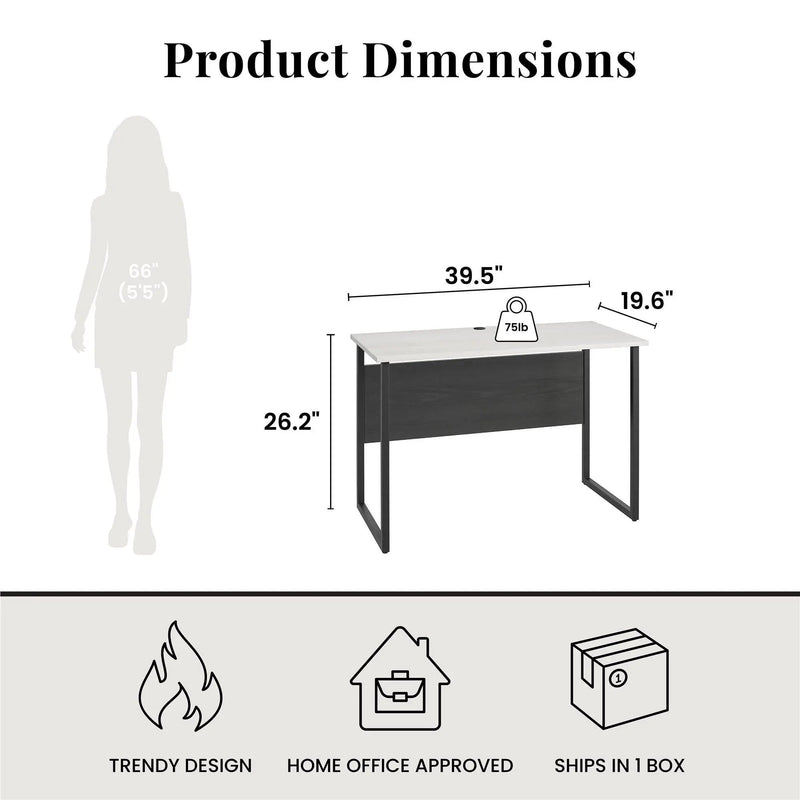 Sorina - Writing Desk - White / Light Oak by Unique Piece Furniture