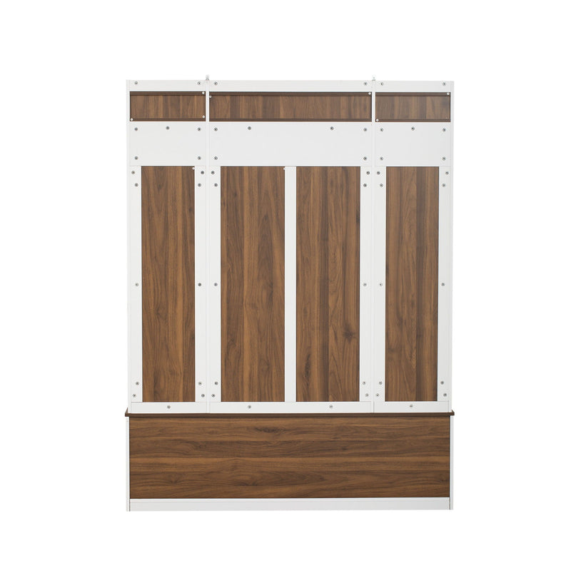 5 In 1 Entryway Bench With Coat Rack, 7 Sturdy Hooks, 2 Spacious Drawers And Adjustable Shelves by HouseOfZazla