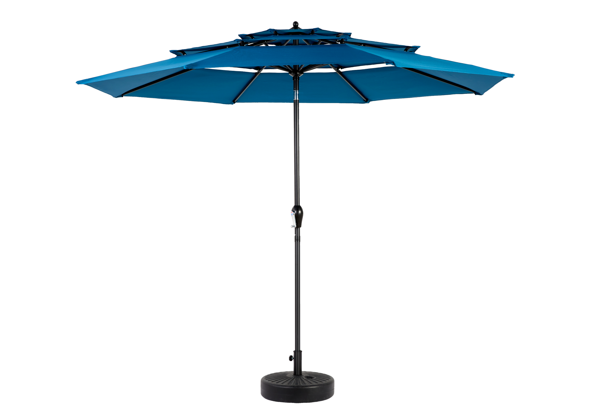 Aluminium 10ft 3 Tier Auto-tilt Outdoor Patio Umbrella - Dark Blue (No Base) by HouseOfZazla