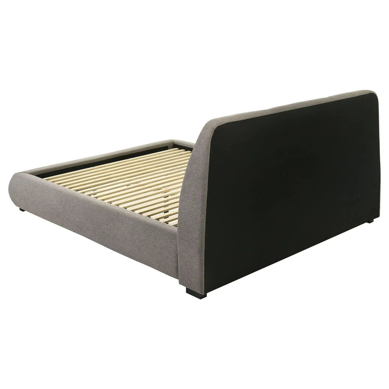 Mokena 46-inch Upholstered Eastern King Platform Bed Taupe by Unique Piece Furniture