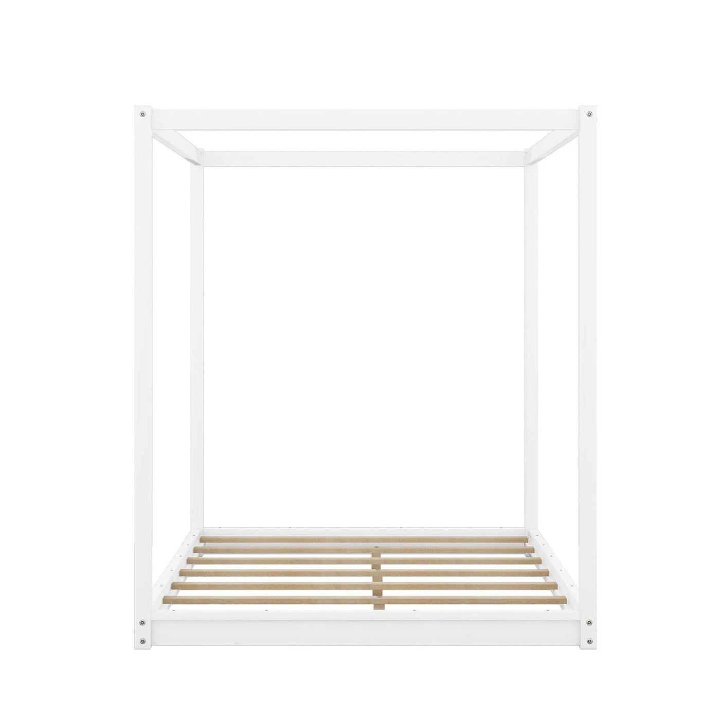Wood Canopy Platform Bed With Support Legs And Airflow Slats by HouseOfZazla
