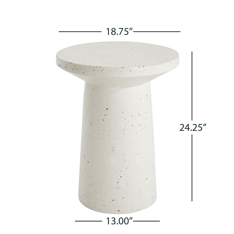 Terrazzo Outdoor Side Table - White by HouseOfZazla
