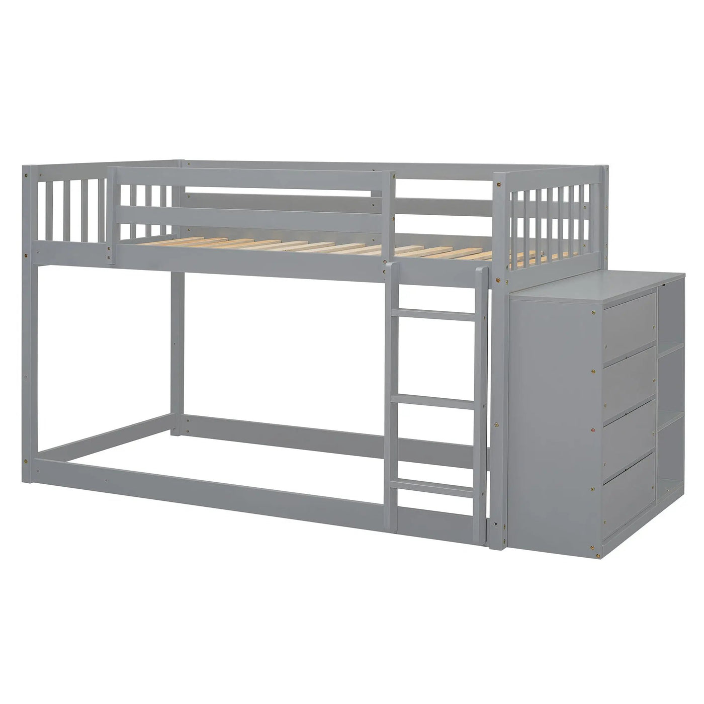 Bunk Bed With 4 Drawers And 3 Shelves by Unique Piece Furniture