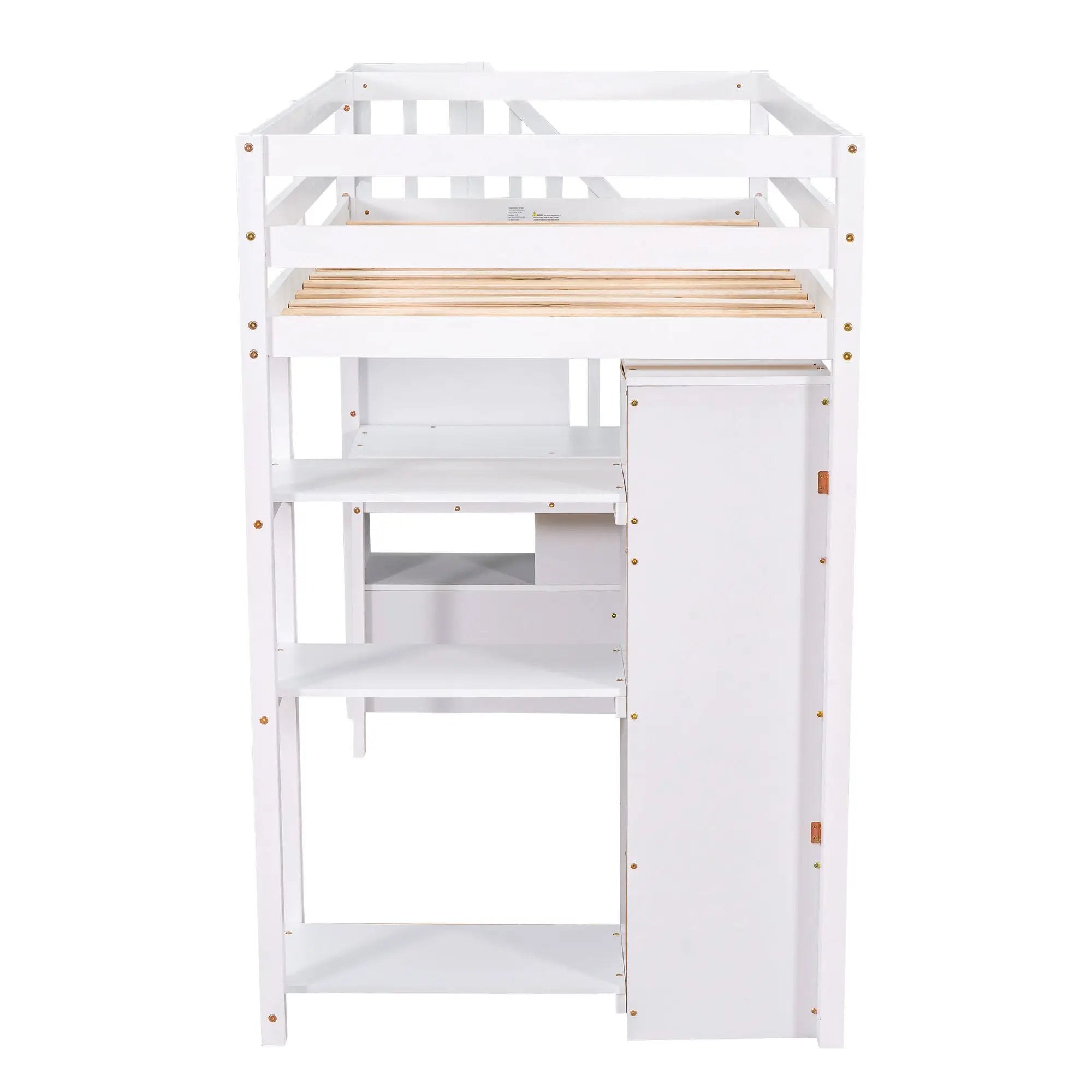 Loft Bed With Storage Drawers, Desk And Stairs With Shelves by HouseOfZazla