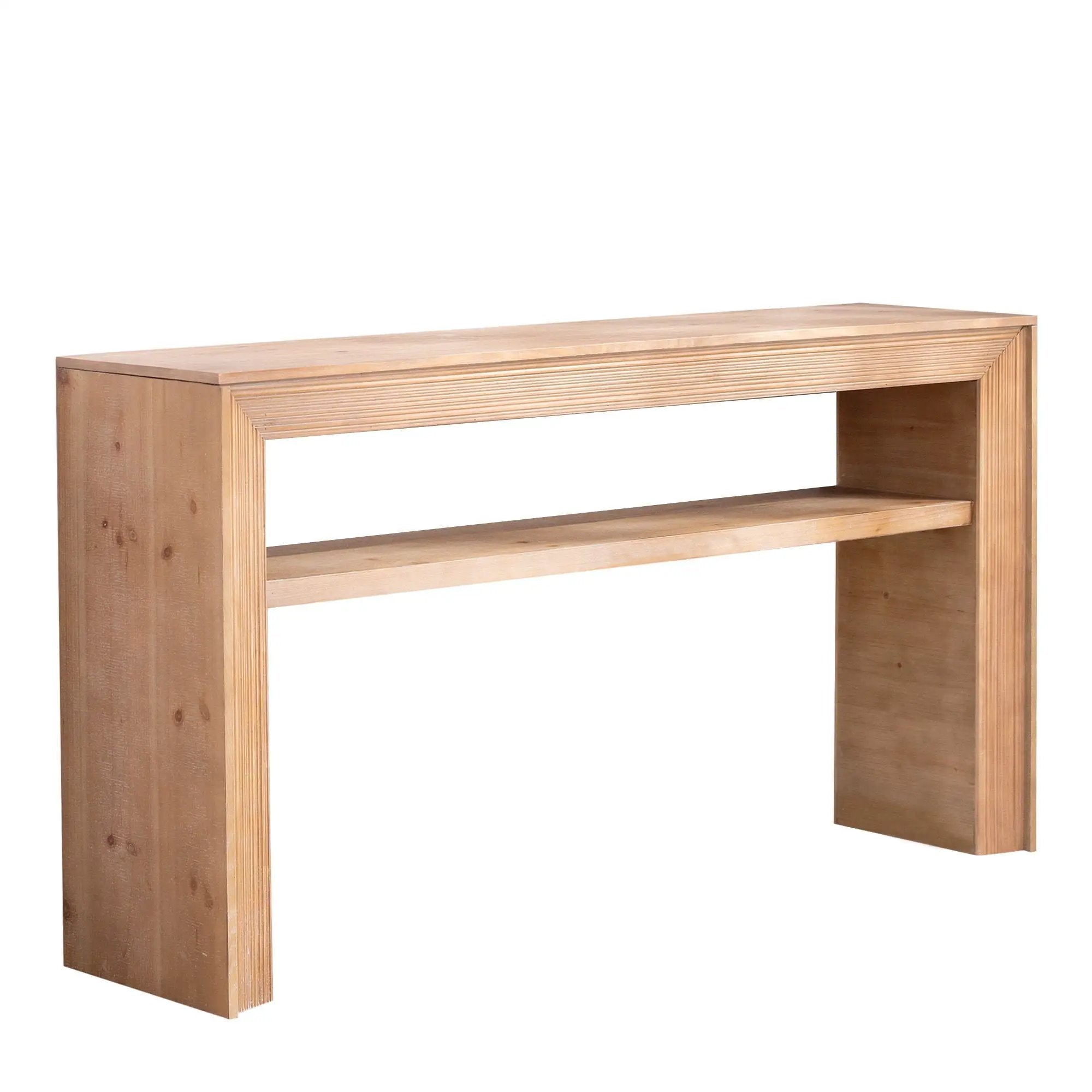 Console Table With Storage Shelf - Antique Natural / Light Natural / Natural by Unique Piece Furniture