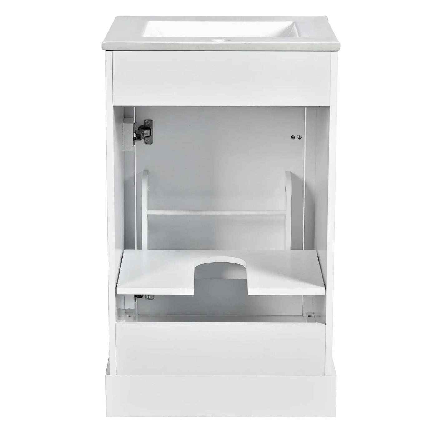 Elegant Bathroom Vanity With Ceramic Sink, Soft Close Door, Adjustable Shelf by HouseOfZazla