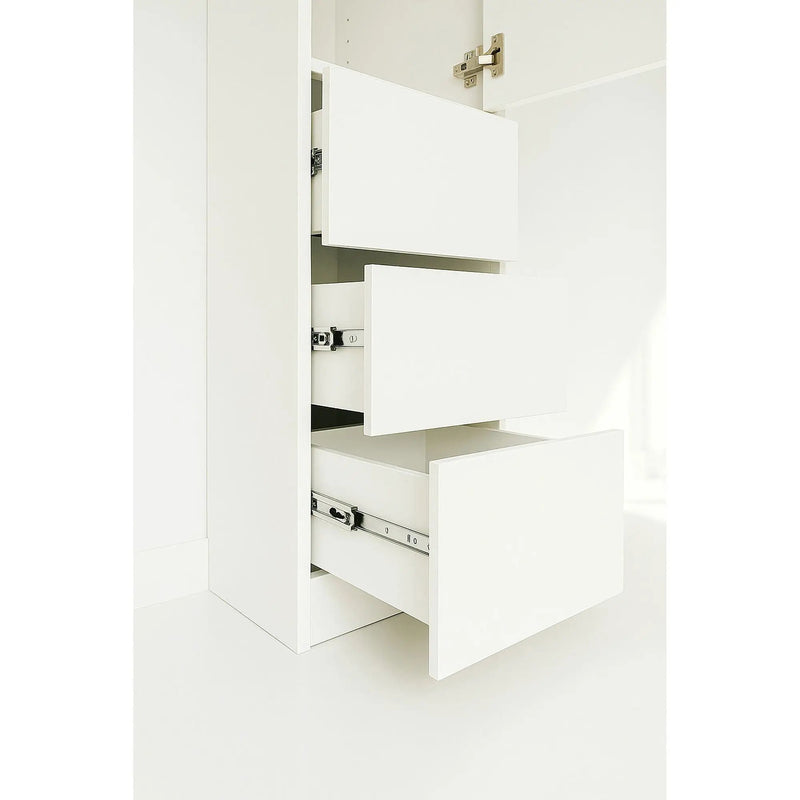 Elise - Modular Closet System With Mirror And Customizable Storage - White by HouseOfZazla