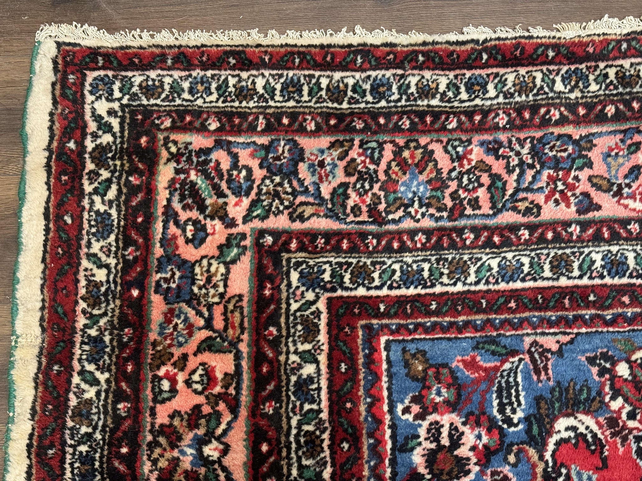 Palace Size Persian Rug 10 x 21 ft, Antique Hamadan Bibikabad Carpet, Handmade Antique Wool Oversized Rug, Ivory, Semi Open Field by Jewel Rugs