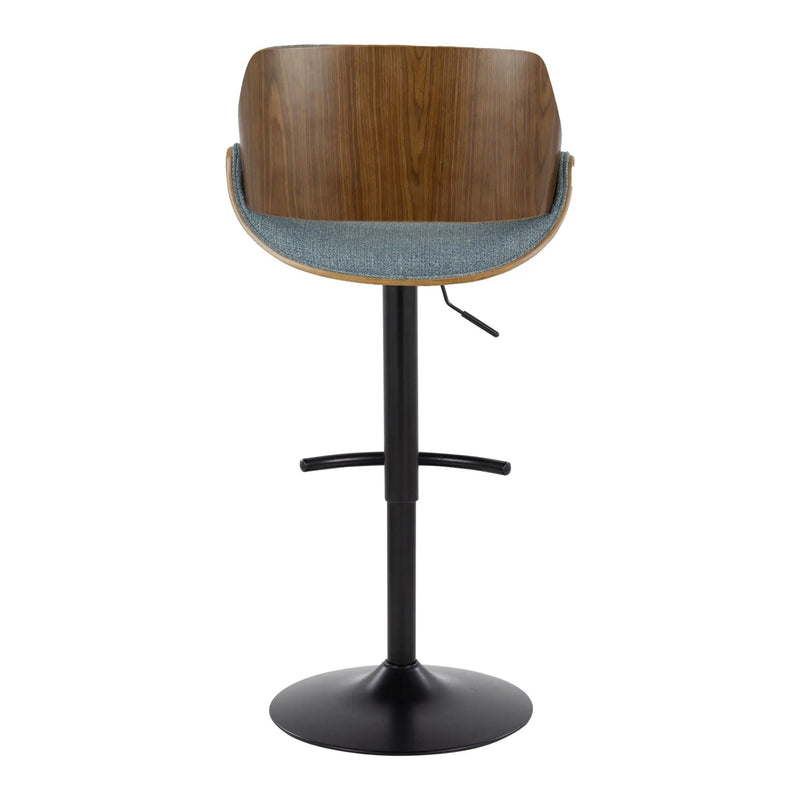 Fabrizzi - Mid Century Modern Adjustable BarStool With Rounded T Footrest (Set of 2) by Unique Piece Furniture