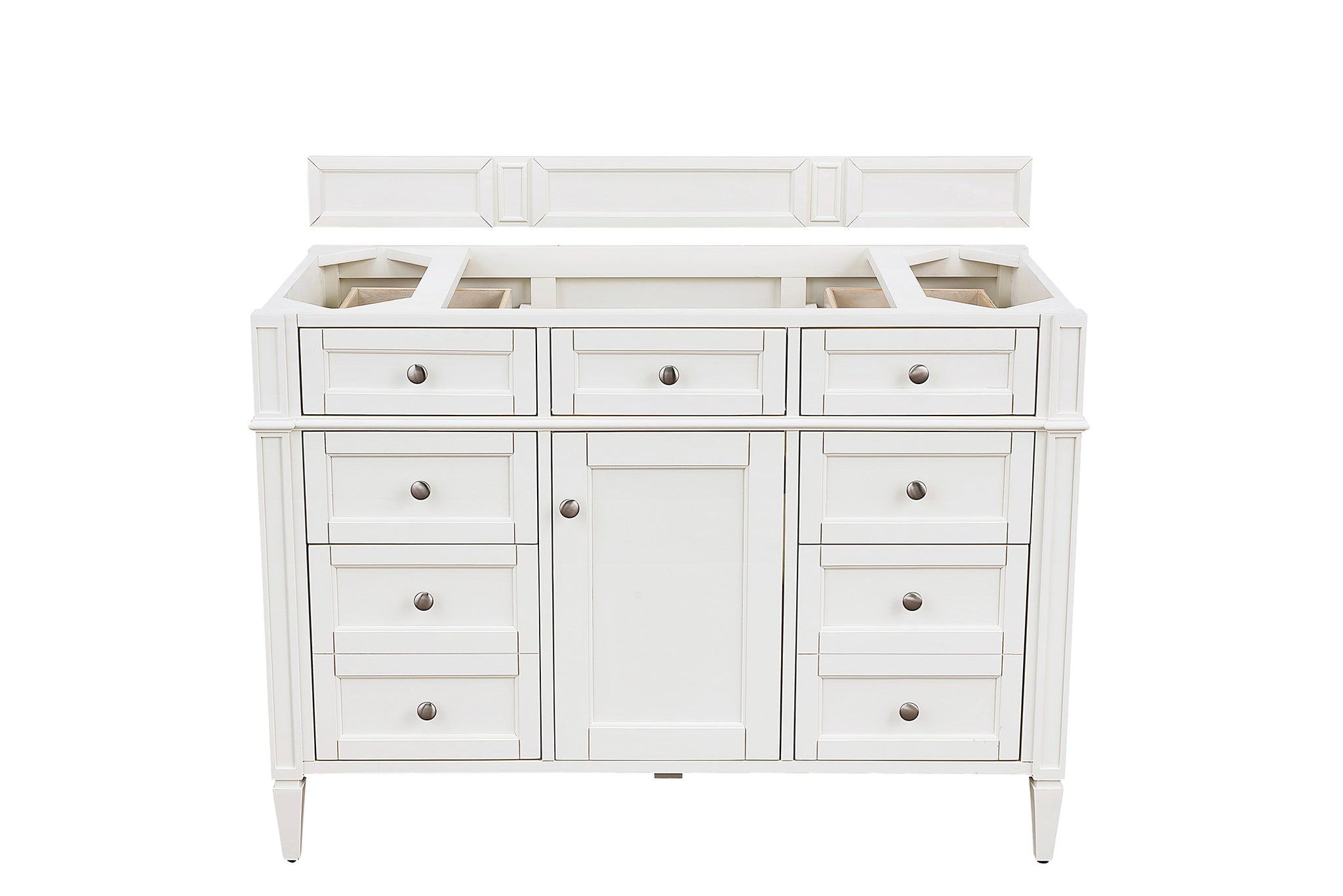 James Martin Brittany 48" Single Bathroom Vanity, Bright White, cabinet without a countertop