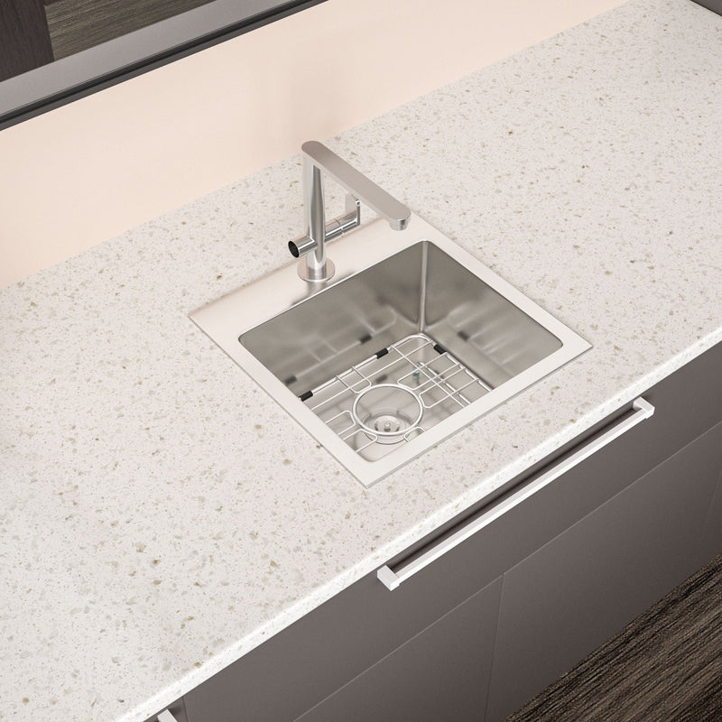 Premium Laundry Drop In Utility Sink 16 Gauge Stainless Steel, Topmount by HouseOfZazla