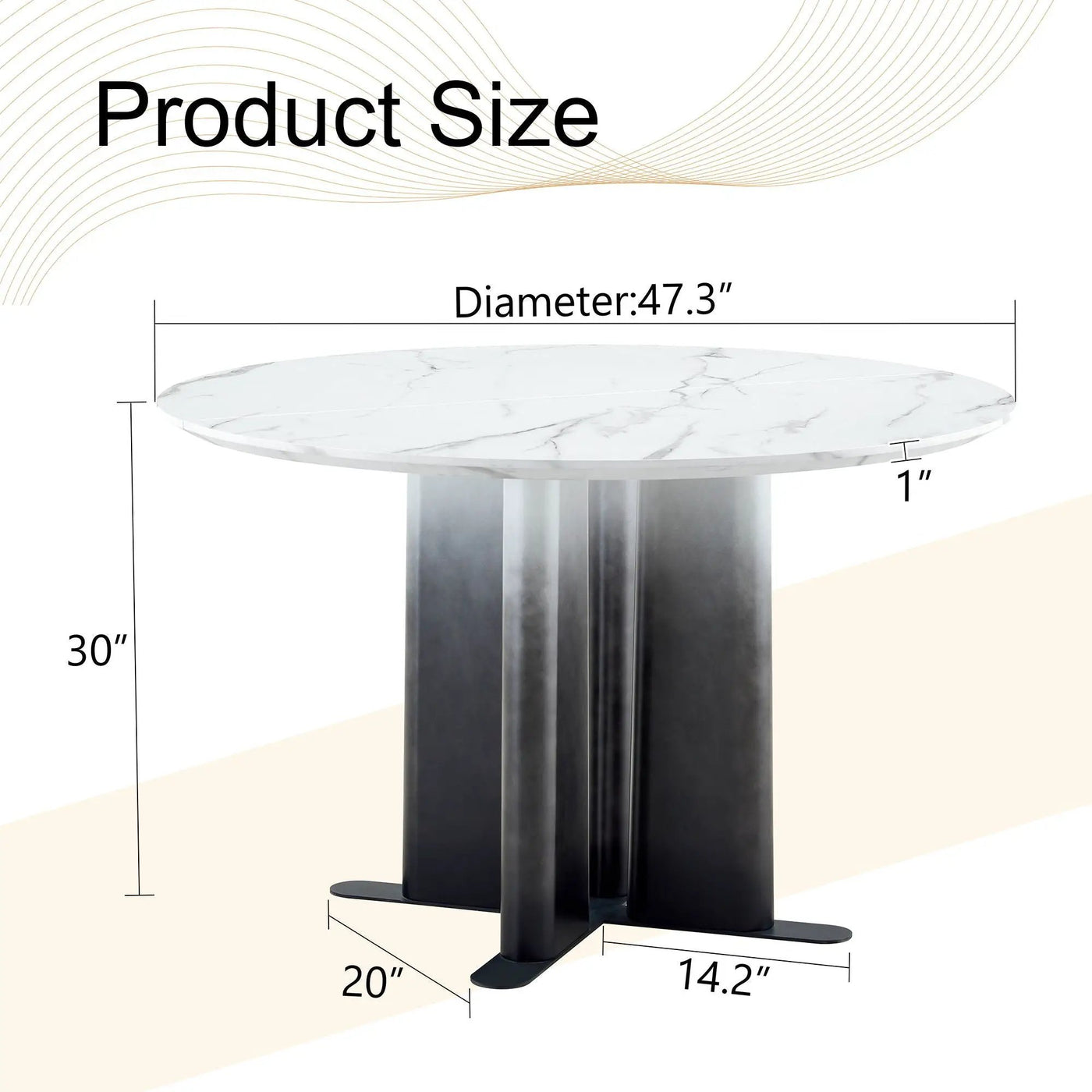 Round Dining Table With Cross Base, Modern Home Furniture by Unique Piece Furniture