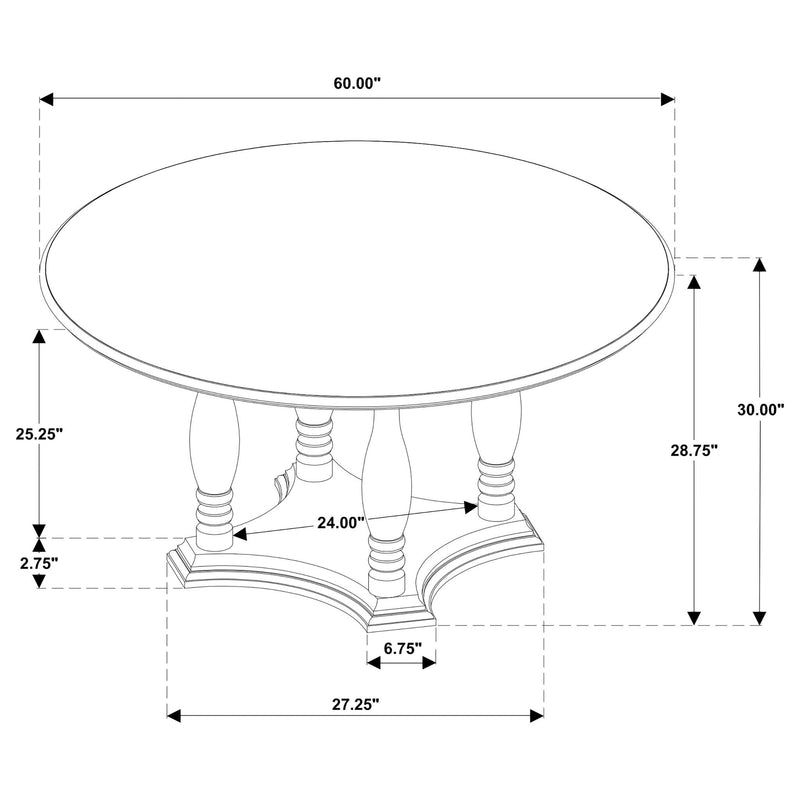 Claire - Round Pedestal Dining Table - Brown by HouseOfZazla