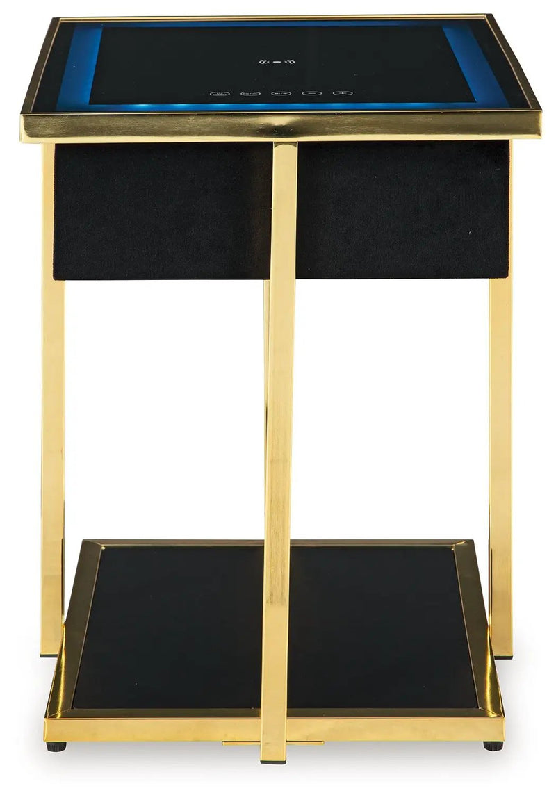 Rexwell - Accent Table With Speaker - Black / Gold Finish by Unique Piece Furniture