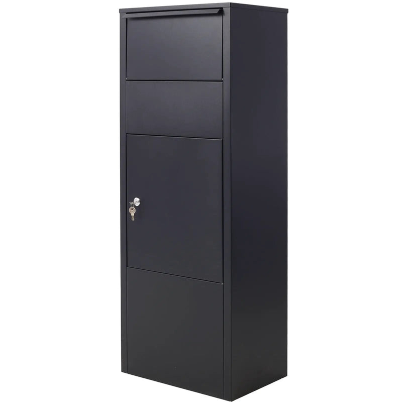 Large Package Delivery Parcel Mail Drop Box With Lockable Storage Compartment Heavy Duty Weatherproof For Express Mail Delivery For Home & Business Use - Black by Unique Piece Furniture