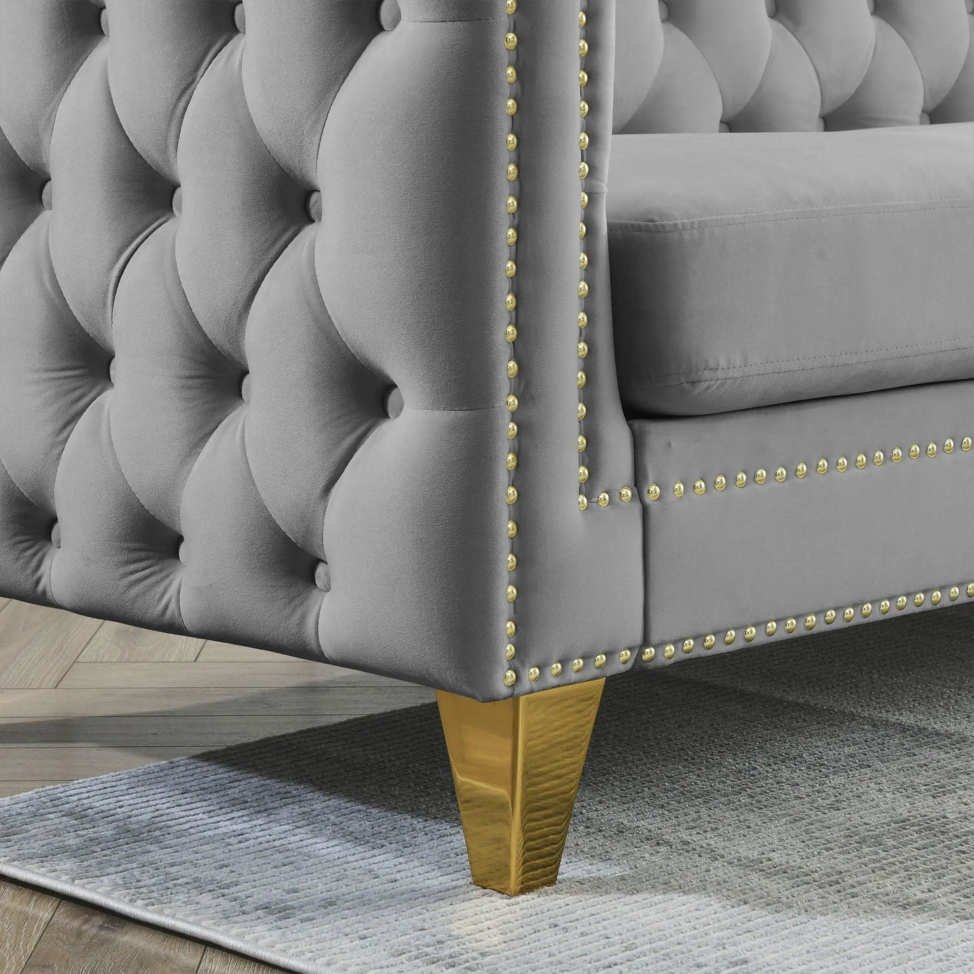 Modern Sofa With Button Tufting, Upholstered Couch For Living Room by HouseOfZazla