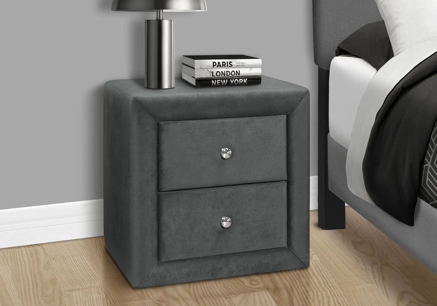 Nightstand, Storage Drawer Versatile Use, Upholstered, Transitional by Unique Piece Furniture