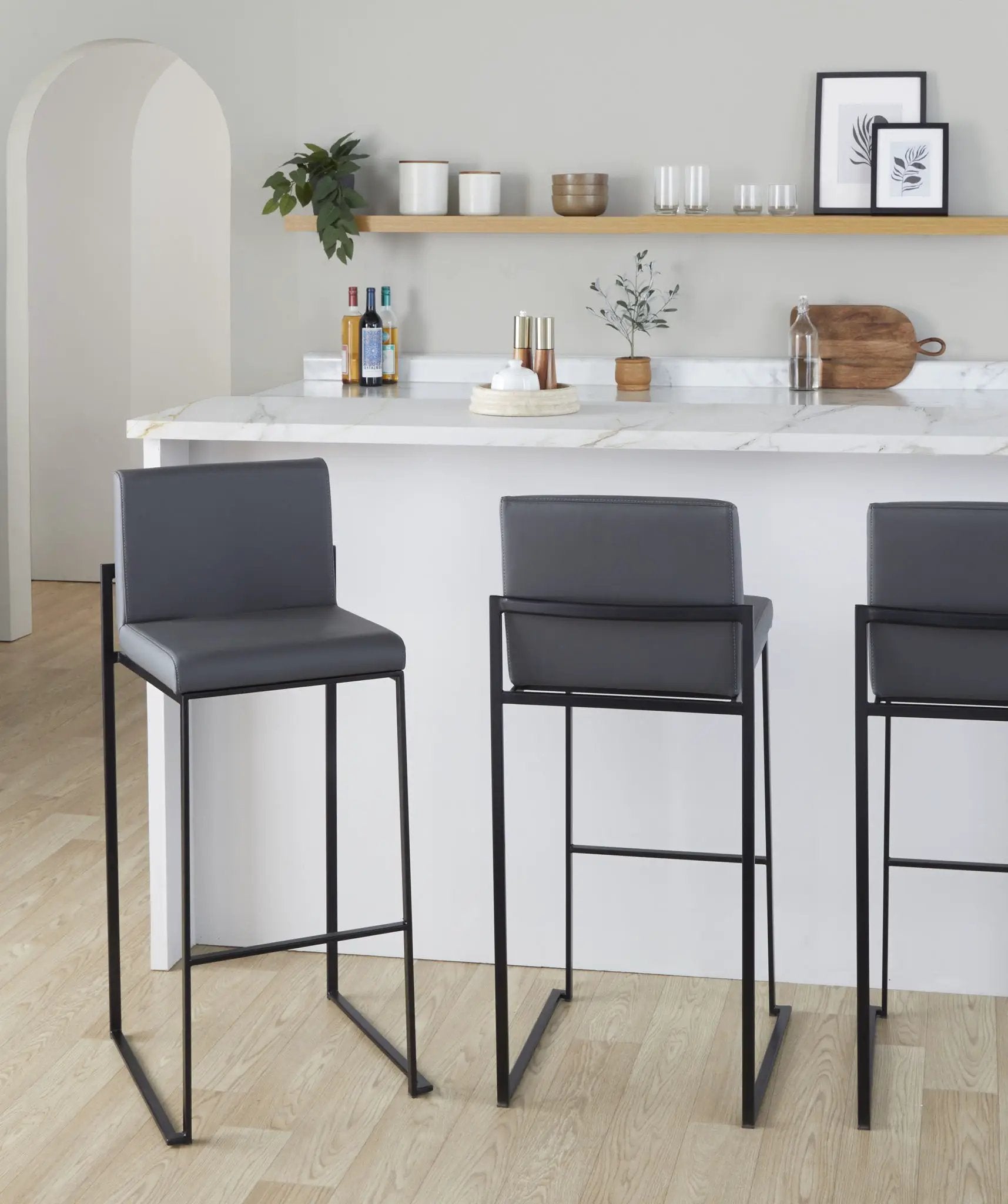 Fuji - Contemporary High Back Barstool Elegant Design by Unique Piece Furniture