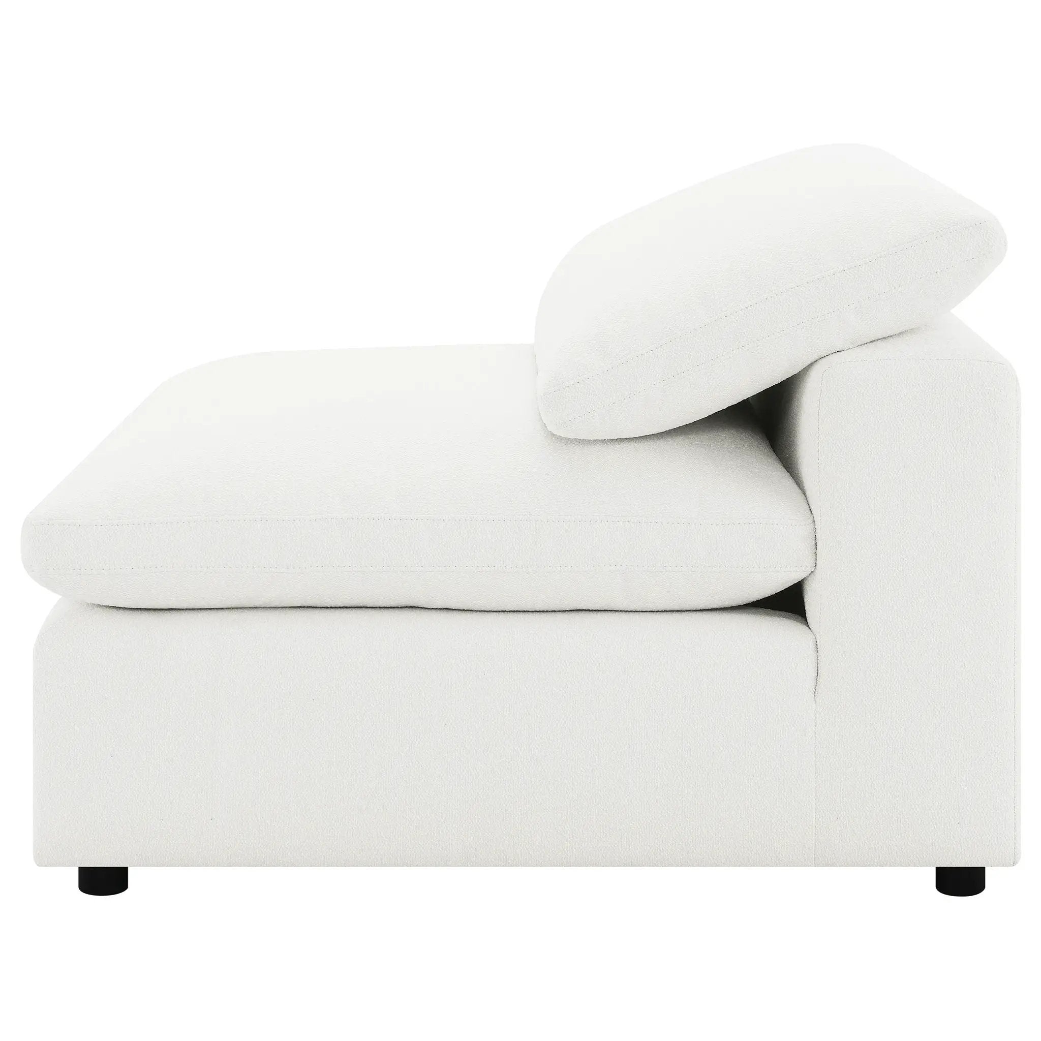 Raleigh Boucle Upholstered Armless Chair Ivory by Unique Piece Furniture