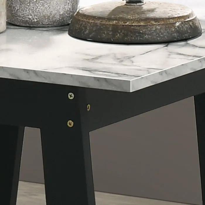 Kenzo - End Table With Faux Marble Top Finish - Black by Unique Piece Furniture