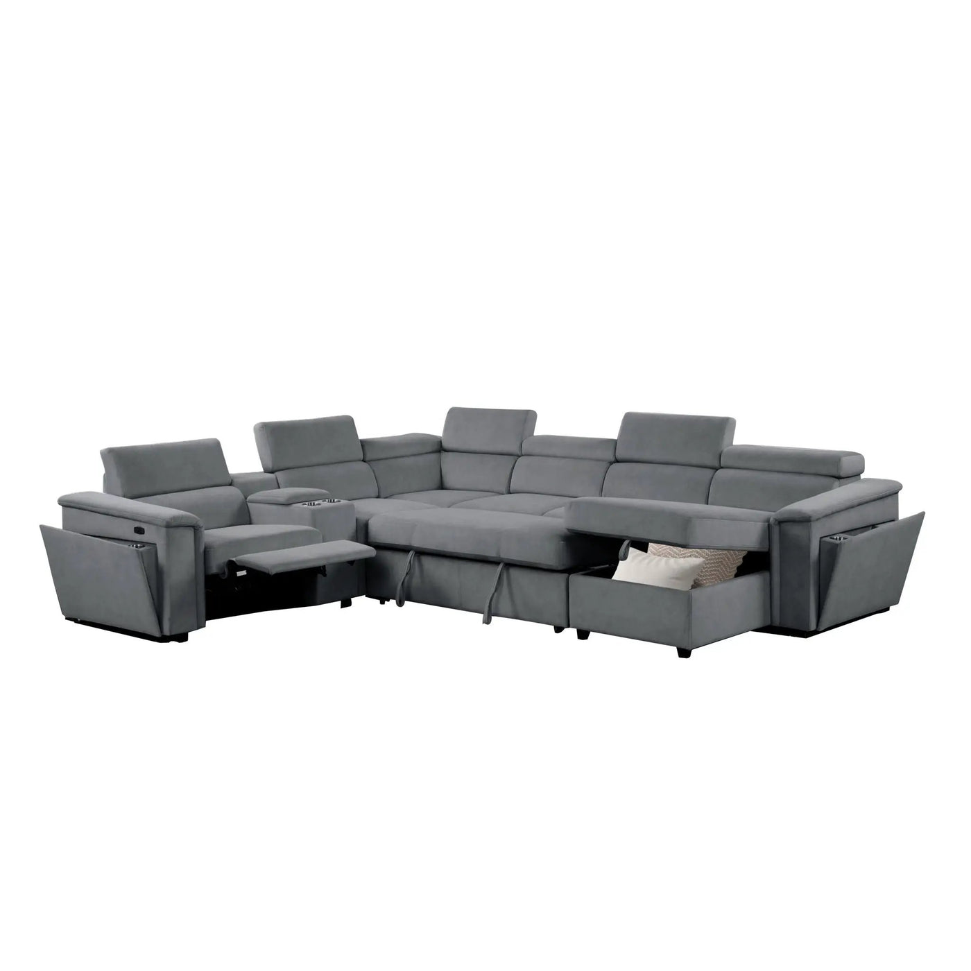 Harvey - Power Recliner Sleeper Sectional by HouseOfZazla